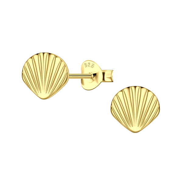 Wholesale Sterling Silver Shell Ear Studs - JD24214