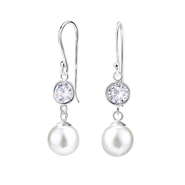 Wholesale 6mm Pearl Sterling Silver Earrings - JD23172