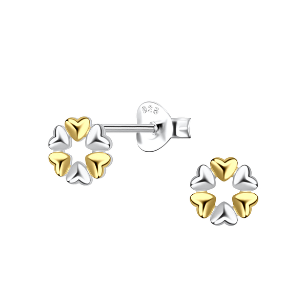 Wholesale Sterling Silver Hearts Ear Studs - JD24529