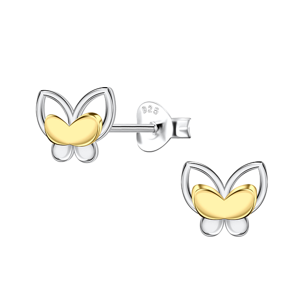 Wholesale Sterling Silver Butterfly Ear Studs - JD24531 Wholesale Sterling Silver Butterfly Ear Studs - JD24531