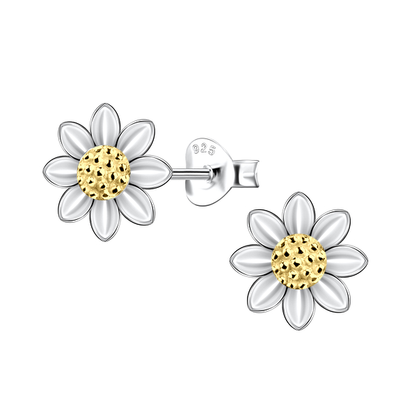 Wholesale Sterling Silver Flower Ear Studs - JD24537