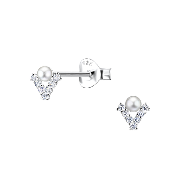 Wholesale Sterling Silver Geometric Ear Studs - JD23294 Wholesale Sterling Silver Geometric Ear Studs - JD23294