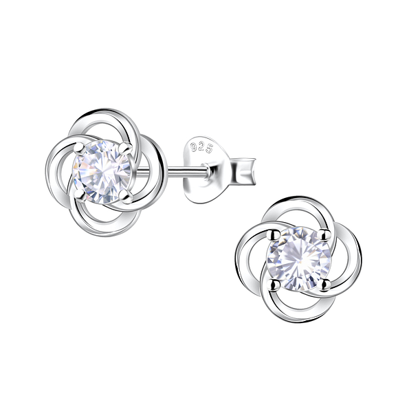 Wholesale Sterling Silver Flower Ear Studs - JD22913