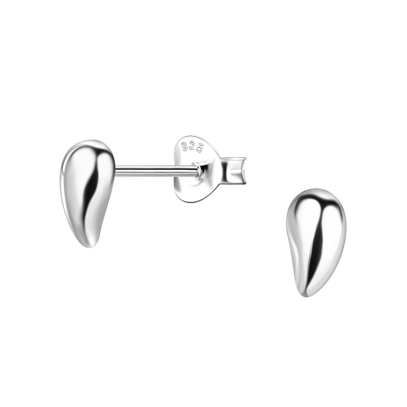 Wholesale Sterling Silver Teardrop Ear Studs - JD24219 Wholesale Sterling Silver Teardrop Ear Studs - JD24219