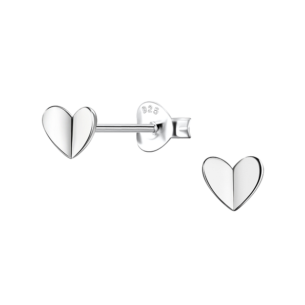 Wholesale Sterling Silver Heart Ear Studs  - JD24222