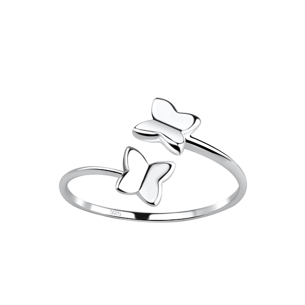 Wholesale Sterling Silver Opened Butterfly Ring - JD19243 Wholesale Sterling Silver Opened Butterfly Ring - JD19243