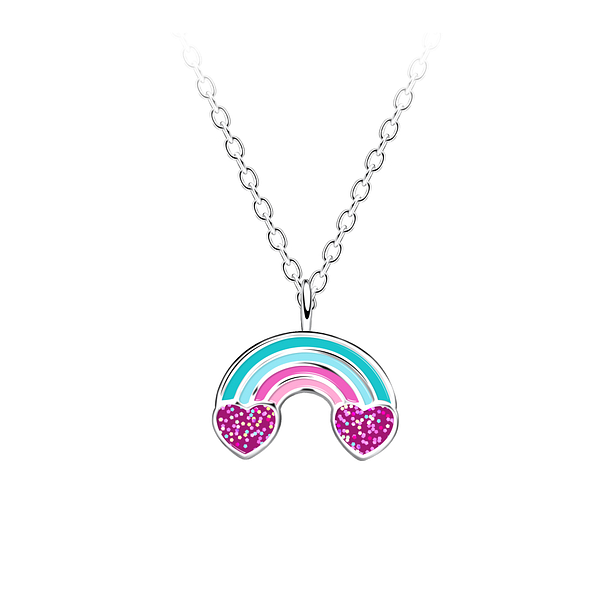 Wholesale Sterling Silver Rainbow Necklace - JD23117