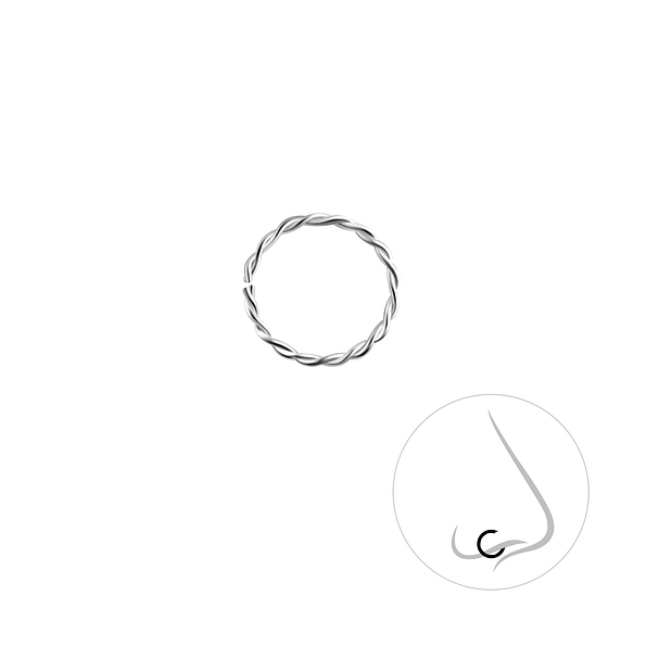 Wholesale 9.5mm Sterling Silver Twisted Continuous Ring - JD24263