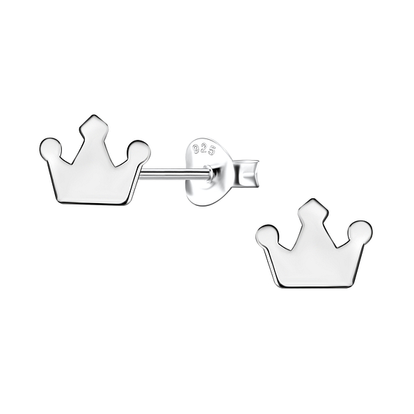 Wholesale Sterling Silver Crown Ear Studs - JD24455