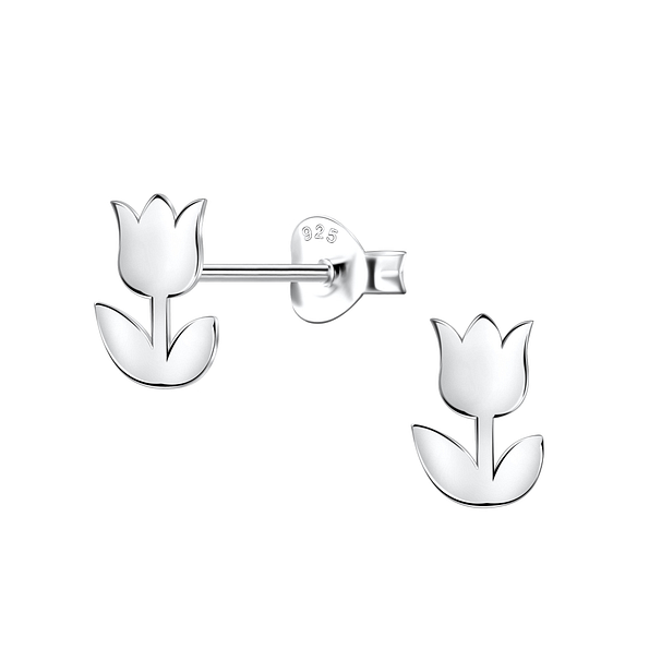 Wholesale Sterling Silver Tulip Ear Studs - JD24462