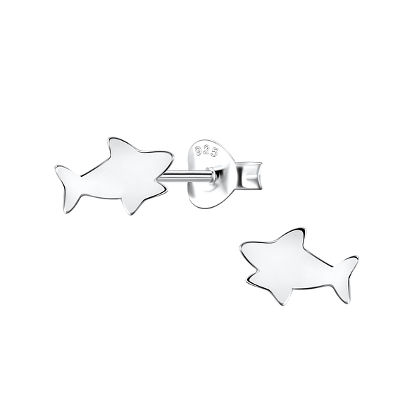 Wholesale Sterling Silver Shark Ear Studs - JD24463 Wholesale Sterling Silver Shark Ear Studs - JD24463