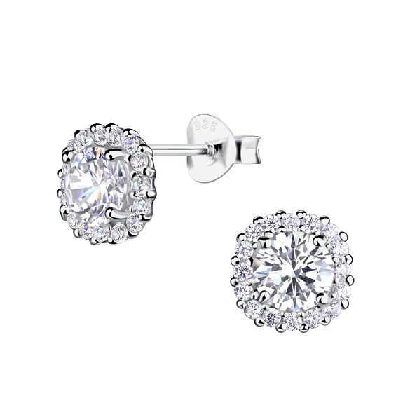 Wholesale Sterling Silver Round Ear Studs  - JD24201