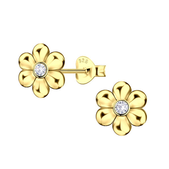 Wholesale Sterling Silver Flower Ear Studs - JD23521