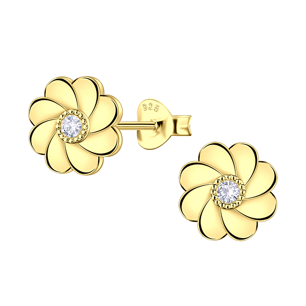 Wholesale Sterling Silver Flower Ear Studs - JD23523