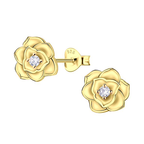Wholesale Sterling Silver Flower Stud Earrings - JD23522