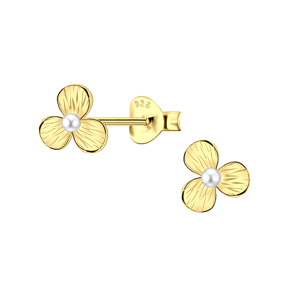 Wholesale Sterling Silver Flower Ear Studs - JD23525