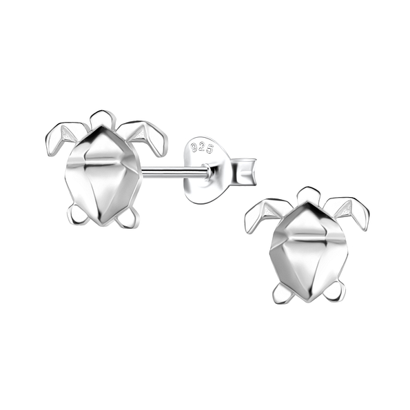 Wholesale Sterling Silver Origami Turtle Ear Studs - JD24391