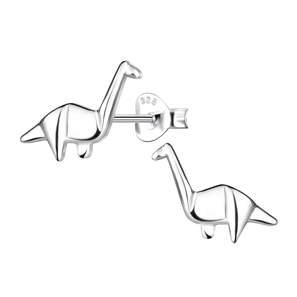 Wholesale Sterling Silver Origami Dinosaur Ear Studs - JD24396