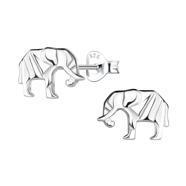 Wholesale Sterling Silver Origami Elephant Ear Studs - JD24398