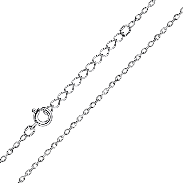 Wholesale 45cm Sterling Silver Cable Chain with Extension - JD25417 Wholesale 45cm Sterling Silver Cable Chain with Extension - JD25417
