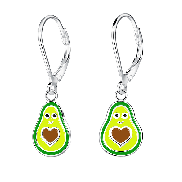 Wholesale Sterling Silver Avocado Lever Back Earrings - JD14996