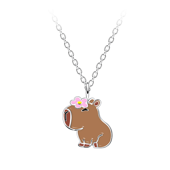 Wholesale Sterling Silver Capybara Necklace - JD23119
