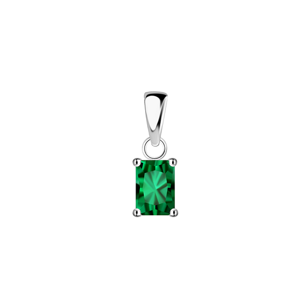 Wholesale 4x6mm Baguette Cubic Zirconia Sterling Silver Pendant - JD23388 Wholesale 4x6mm Baguette Cubic Zirconia Sterling Silver Pendant - JD23388