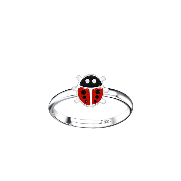Wholesale Sterling Silver Ladybug Adjustable Ring - JD15051 Wholesale Sterling Silver Ladybug Adjustable Ring - JD15051