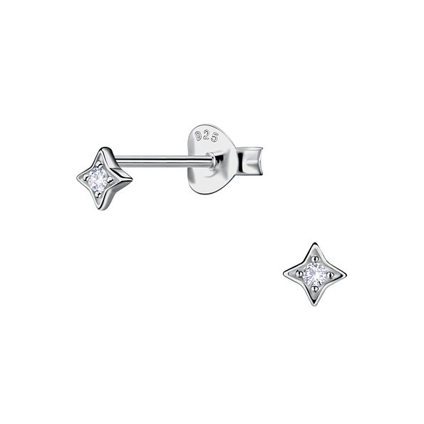 Wholesale Sterling Silver Star Ear Studs - JD24061 Wholesale Sterling Silver Star Ear Studs - JD24061
