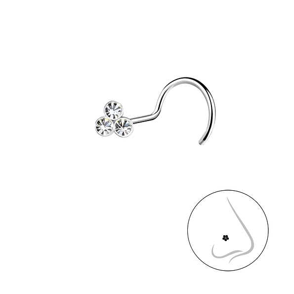 Wholesale Sterling Silver Flower Nose Spinner - JD25922 Wholesale Sterling Silver Flower Nose Spinner - JD25922