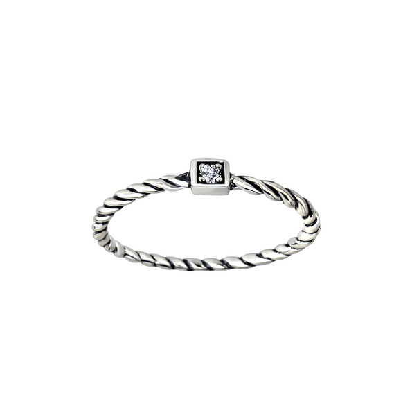 Wholesale Sterling Silver Twisted Ring - JD26092 Wholesale Sterling Silver Twisted Ring - JD26092