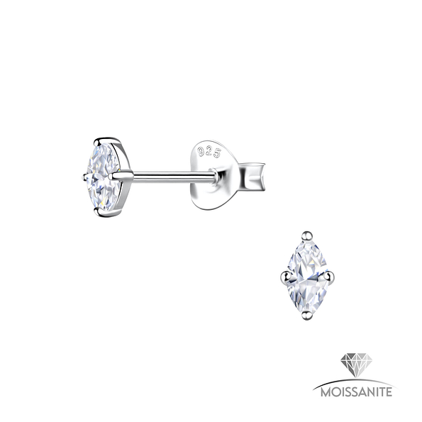 Wholesale 2x4mm Marquise Moissanite Sterling Silver Ear Studs - JD25786 Wholesale 2x4mm Marquise Moissanite Sterling Silver Ear Studs - JD25786