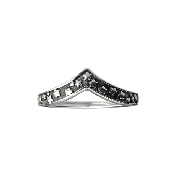 Wholesale Sterling Silver Chevron Star Ring - JD26134 Wholesale Sterling Silver Chevron Star Ring - JD26134
