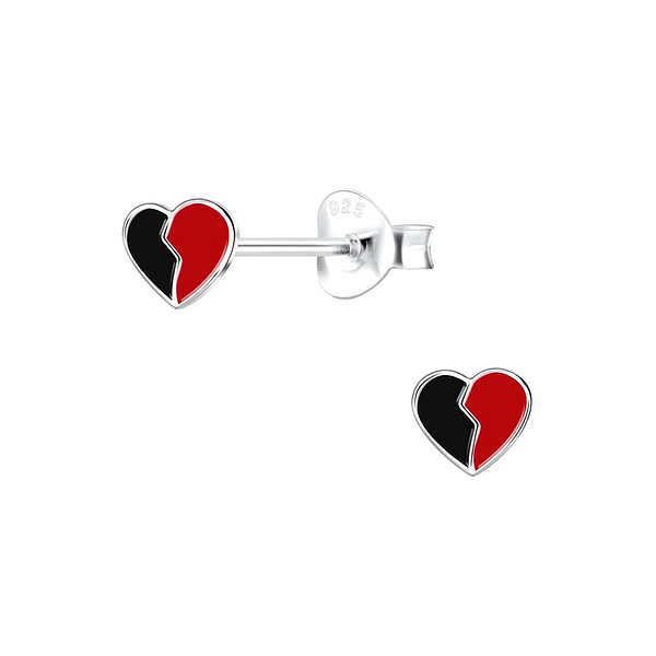 Wholesale Sterling Silver Broken Heart Ear Studs - JD3793