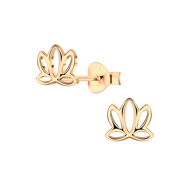 Wholesale Sterling Silver Lotus Flower Ear Studs - JD5141