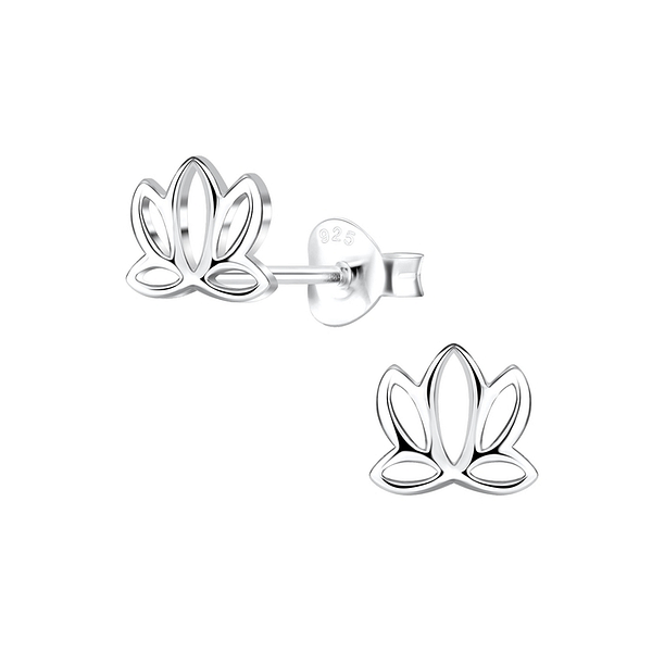 Wholesale Sterling Silver Lotus Flower Ear Studs - JD5025
