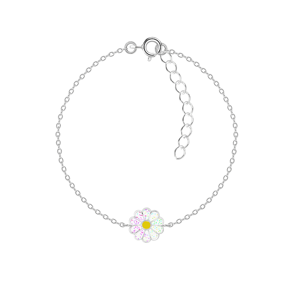 Wholesale Sterling Silver Daisy Flower Bracelet - JD7370