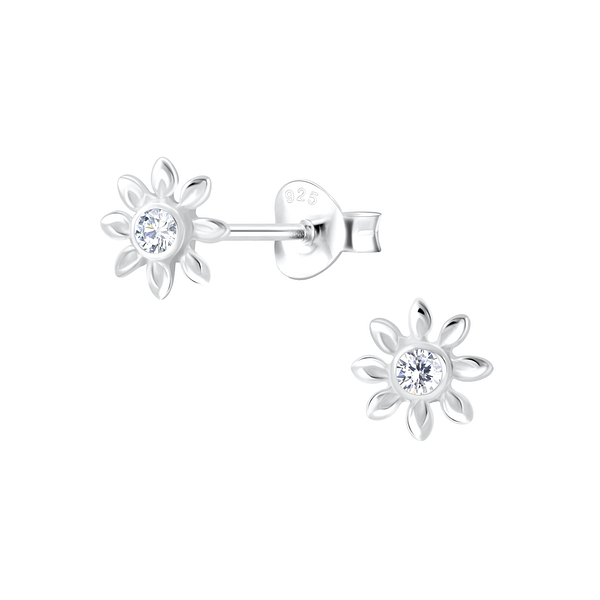 Wholesale Sterling Silver Flower Ear Studs - JD7055