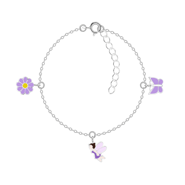 Wholesale Sterling Silver Purple Lovers Bracelet - JD7935