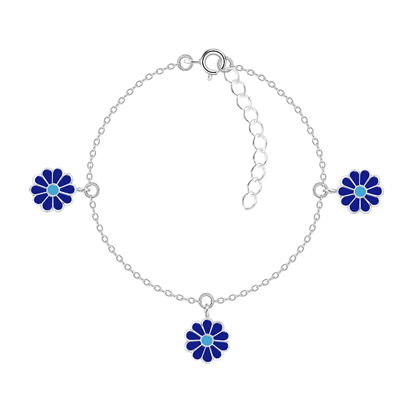 Wholesale Sterling Silver Daisy Flower Bracelet - JD7544