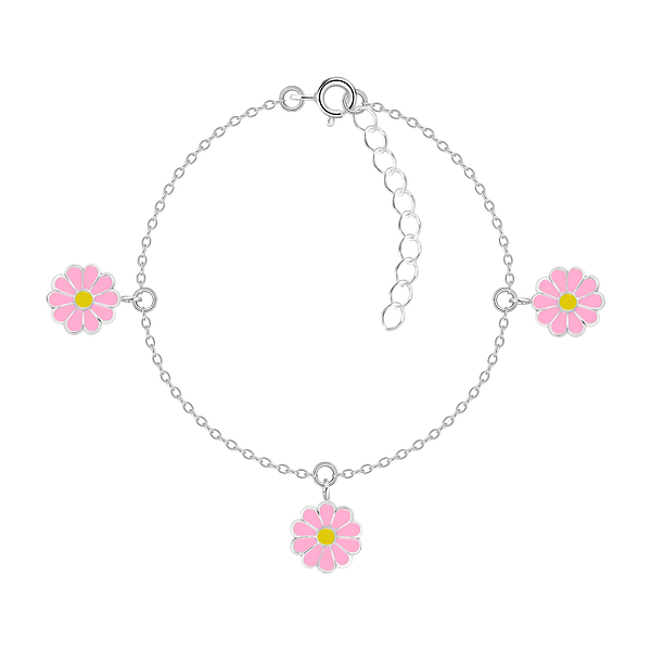 Wholesale Sterling Silver Daisy Flower Bracelet - JD7541