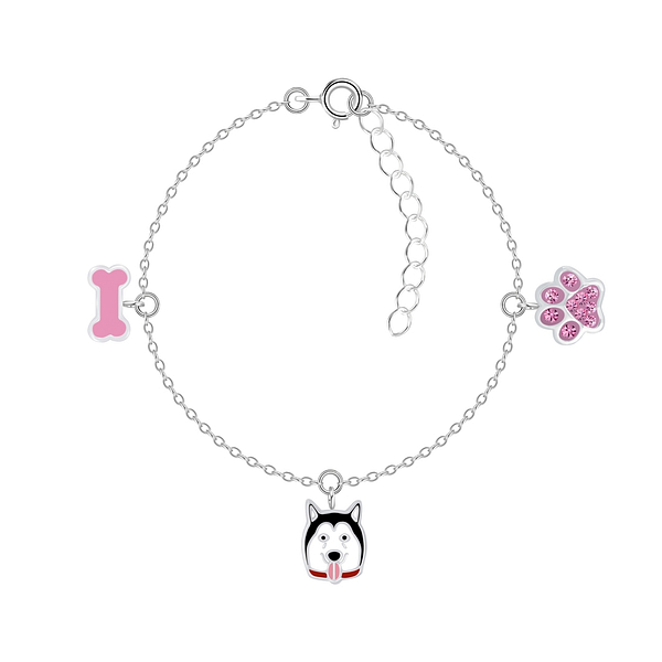 Wholesale Sterling Silver Dog Lovers Bracelet - JD7927
