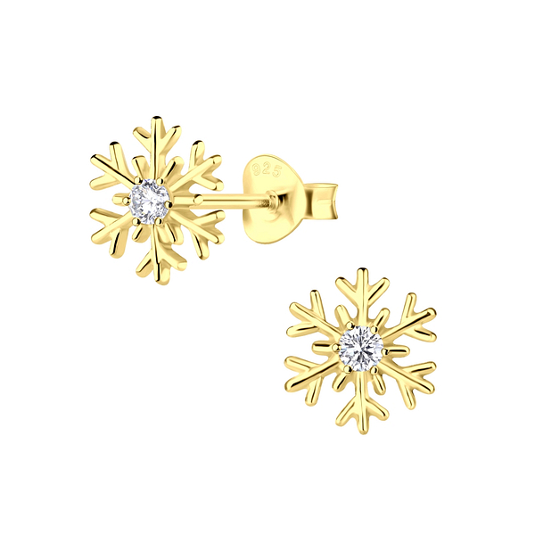 Wholesale Sterling Silver Snowflake Ear Studs - JD8779