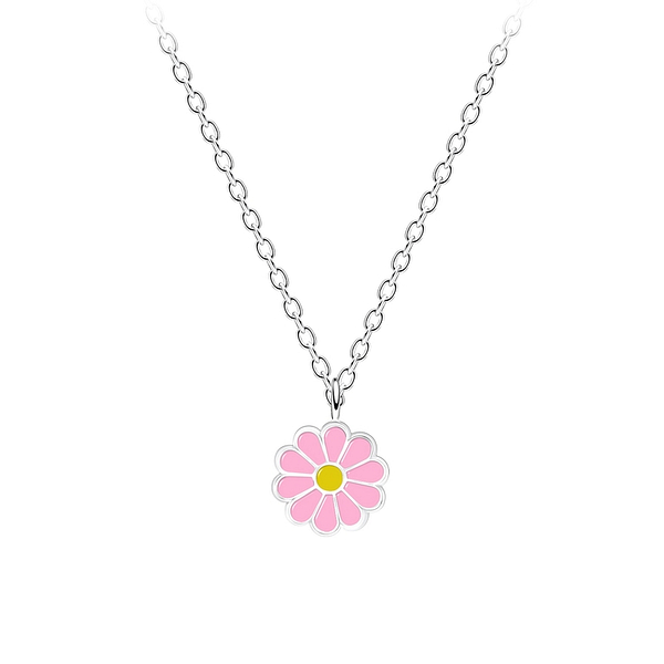 Wholesale Sterling Silver Daisy Flower Necklace - JD9459