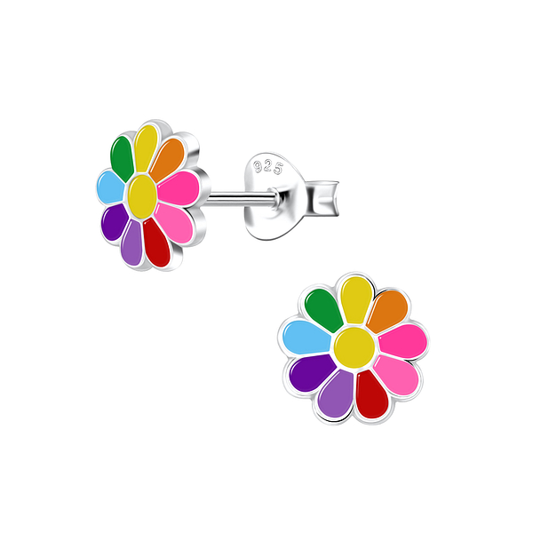 Wholesale Sterling Silver Daisy Flower Ear Studs - JD7237