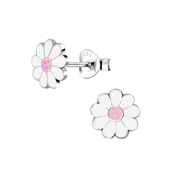 Wholesale Sterling Silver Daisy Flower Ear Studs - JD9873