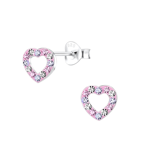 Wholesale Sterling Silver Heart Ear Studs - JD10064