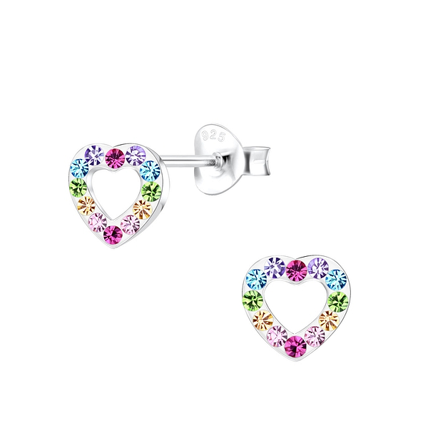 Wholesale Sterling Silver Heart Ear Studs - JD10065