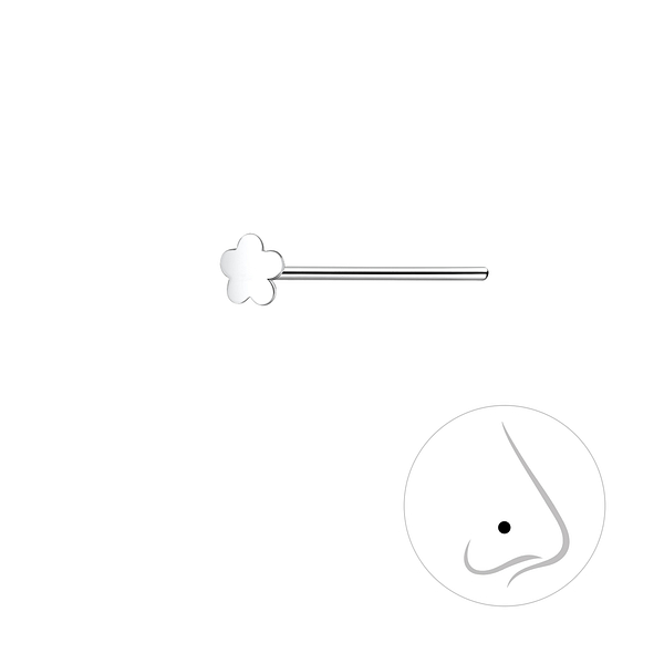 Wholesale Sterling Silver Flower Nose Stud - JD10080