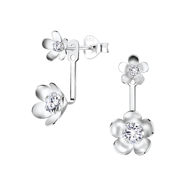 Wholesale Sterling Silver Flower Ear Jacket - JD5376
